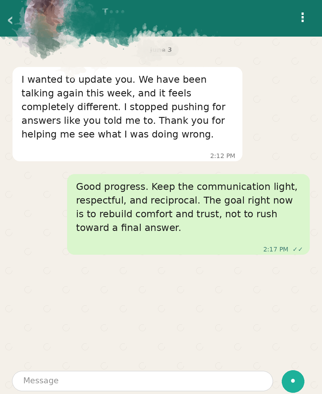Client update 2, recreated to protect privacy